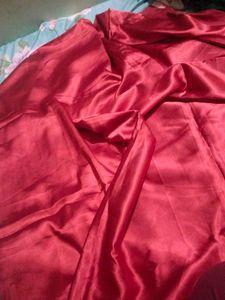 Deep Pink Satin Saree Ready To Wear