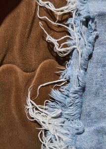 Frayed Hem Denim Mini Short