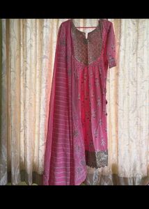 Libas Pink Anarkali Kurta Set