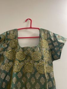 Brocket Silk Embroidered Kurta With Double Lining