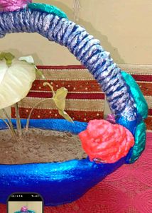 Hand Made Cement Planter Pot Basket