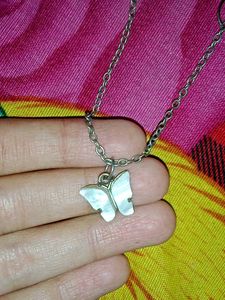Butterfly Necklace &amp; Floral Earrings