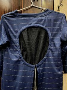 Blue Graphic Print Top