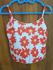 Summer Orange Flower Tank Top