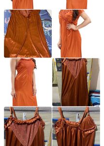 Green And Orange Hot Sexy Robe Set Eith Panties