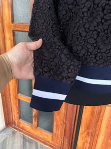 Zara Lace Crop Sweatshirt
