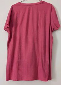 Pink Ribbed Texture Top