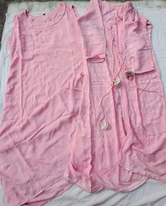 Pink Kurta Set with Shrug