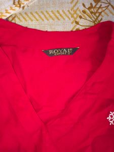 Red Embroidered Kurta Set