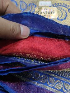 Blue &amp; Gold Banarasi Silk Saree