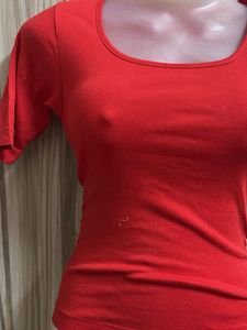 Red Fitted  T-Shirt