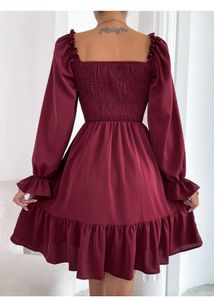 Fit And Flare Maroon Dress