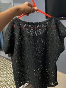 Transperent Black Net Top