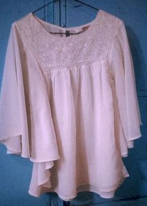 White Butterfly Embroidery Top