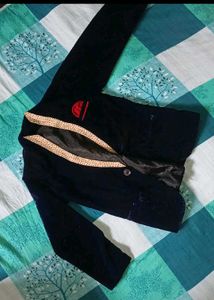 Stylish Blue Velvet Blazer