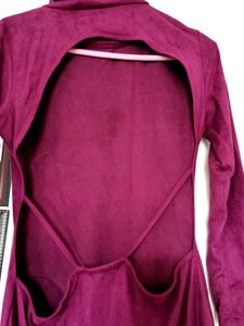Suede Winter Backless Beauty