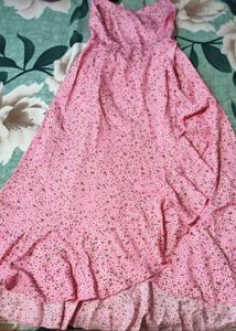 Pinteresty Floral design Ruffle Hem Midi Dress