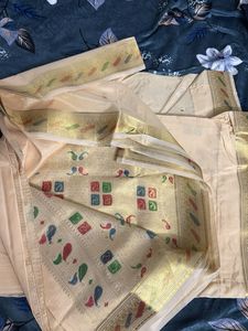 cream silk saree women