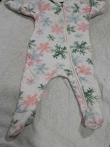 Snowflake Print Baby Onesie