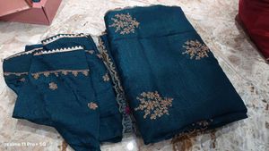 Elegant Blue Embroidered Saree