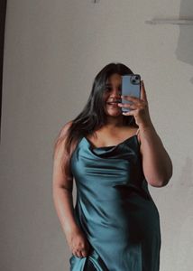 Satin Slip Dress- Green