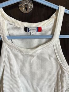 White Ribbed Tank Top