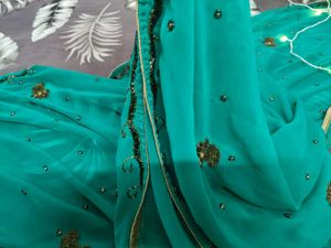 Gorgeous Sea Green Chiffon Saree🌷
