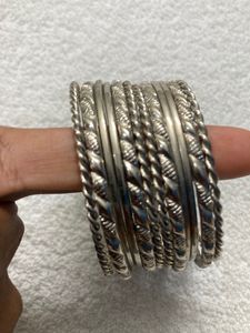 Silver Colour Metal Bangle