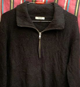 polham orignal BlackHalf-Zip Sweater