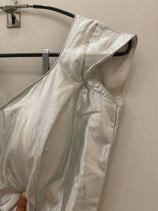 Boutique stitched silver corset blouse