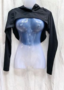 402011. Black Cropped Hoodie