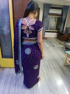 Heavy Work Saree With Stich Blouse
