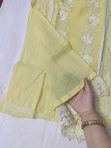 Yellow Embroidered Salwar Kameez Suit