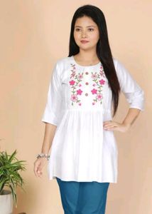 Beautiful Fancy Embroidery Women's Short Kurti