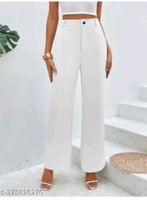 Elegant White Wide-Leg Trousers