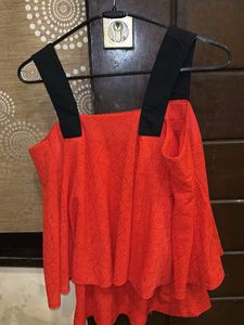 Red offshoulder  Top