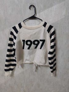 Striped &#39;1997&#39; Knit Sweater