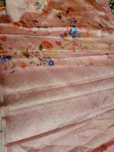 New Floral Print Saree With Blouse