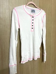 Hello Kitty Ribbed Henley Top – Soft &amp; Cute