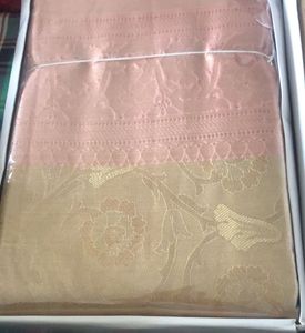 Elegant Golden Silk Saree With Blouse