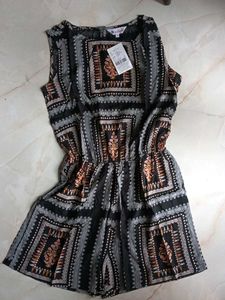 Black Print Jamp suit For Women