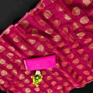 Dark Pink Saree