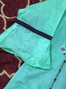 Embroidered Mint Green &amp; Purple Salwar Kameez