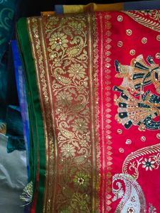 Elegant Red Embroidered Saree