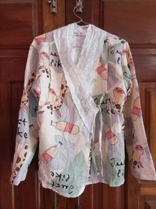Patterned Top w/ Lace