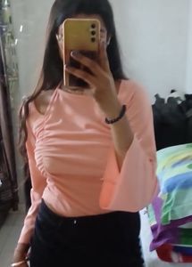 Pink Long Sleeve Halter Top