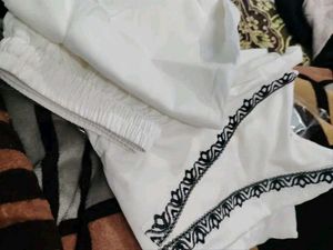 White Embroidered Kurti Set