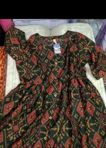 Ikkat Print Dress/Kurta
