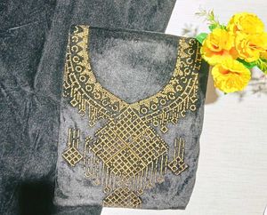 Embroidery work velvet suit