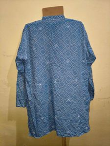 Short Kurta Blue Embroidery